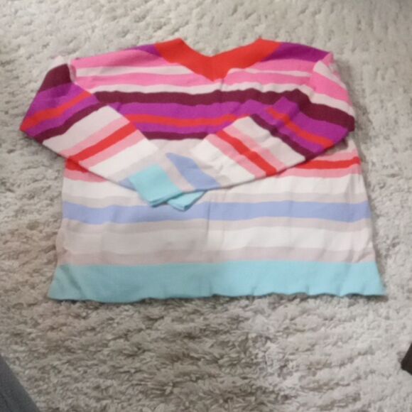 Cabi Multicolored Double V Neckline  Sweater Style 5982. Size Small - Picture 3 of 3